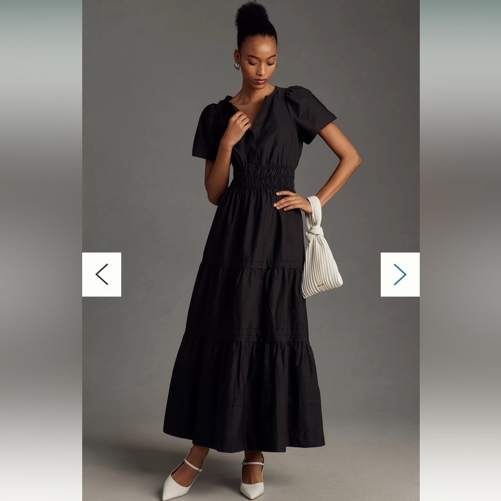 Anthropologie The Somerset Maxi Dress XS Black NWT